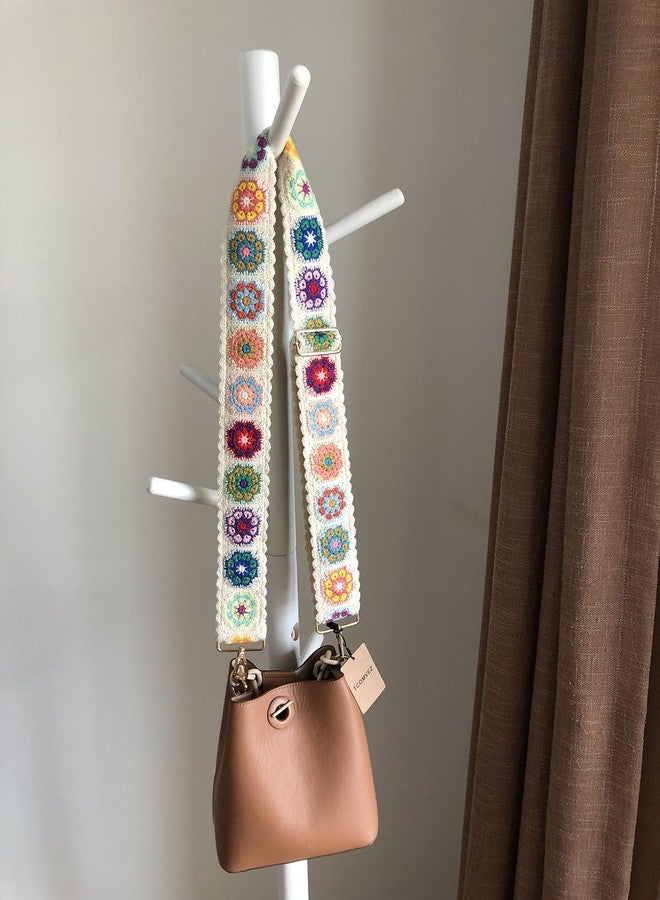 TCOMVEZ Purse Straps Replacement Crossbody for Handbags Crochet Flower Women Adjustable Bag Strap 2 inch Wide - Image 5